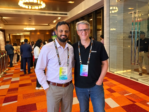 Sandeep Goel with Benedict Hayes at the AMAZE Conference