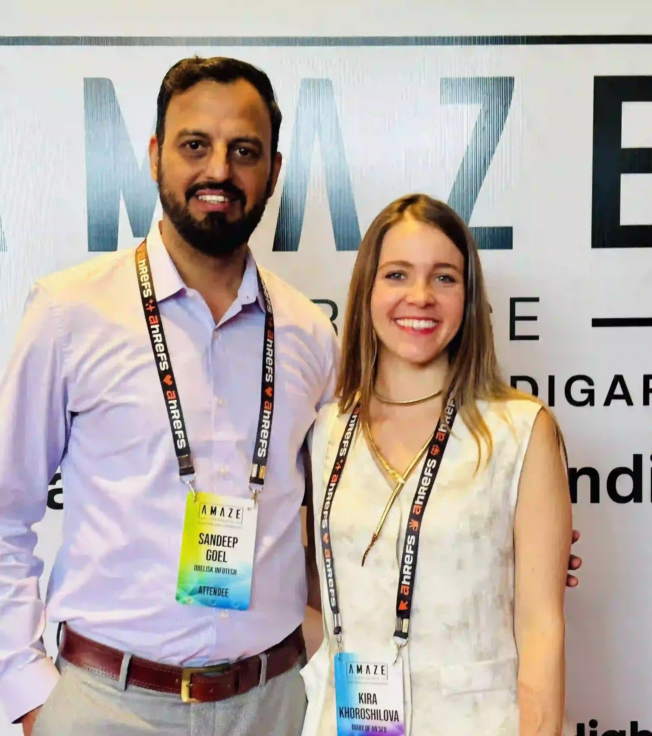 Sandeep Goel with Kira Khoroshilova at the AMAZE Conference
