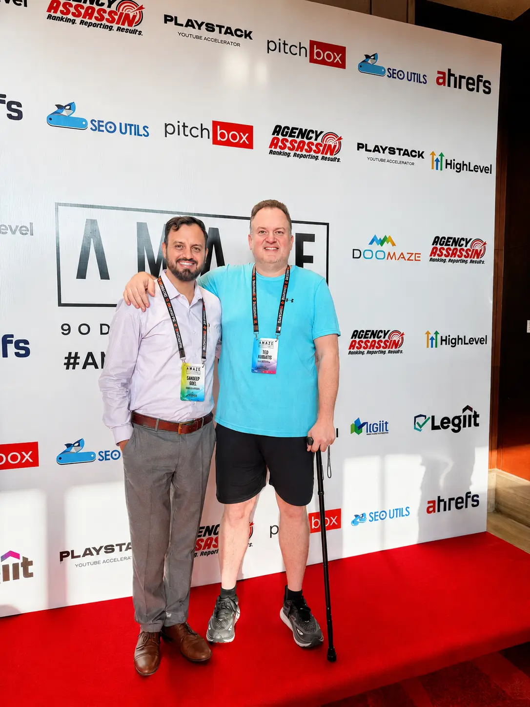 Sandeep Goel with Ted Kubaitis at the AMAZE Conference