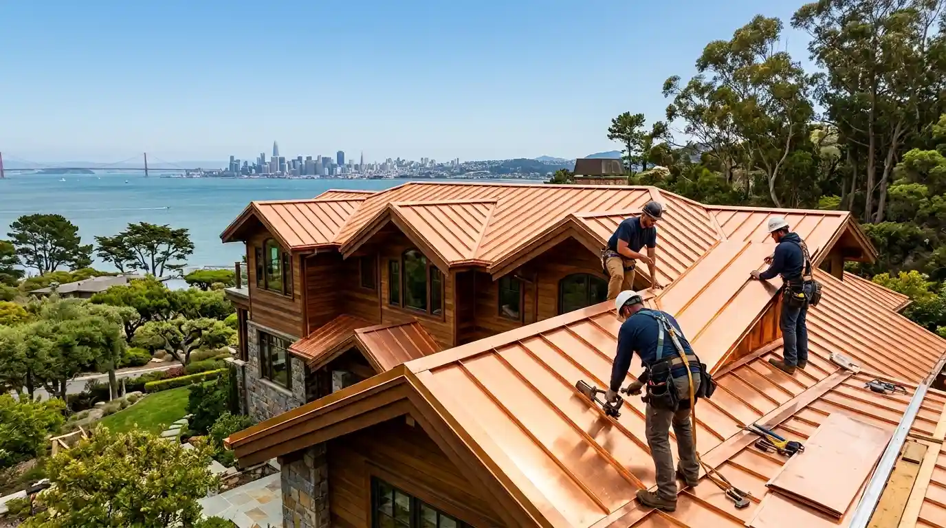 Custom copper and sheet metal roofing project